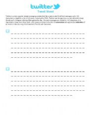 English worksheet: Tweet Sheet