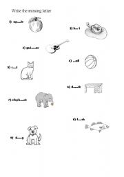 English Worksheet: early words