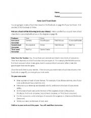 English worksheet: Notecard Food Chain Activity