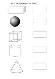 English worksheet: 3D Shape match
