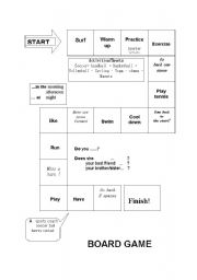 English worksheet: Sports Board Game