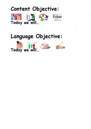 English Worksheet: Content and Language Objectives Poster