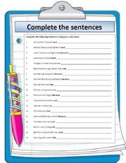 English Worksheet: Compound sentences - writing practice