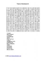 English Worksheet: Titanic Word Search