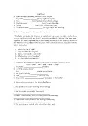 English worksheet: AN   EXAM   WITH   VERB   TENSES