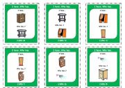 English Worksheet: I Have... Who has... vocabulary game: Furniture part 1