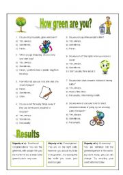 English Worksheet: How green are you?
