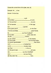 English Worksheet: Verb to be