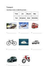 English Worksheet: Transport