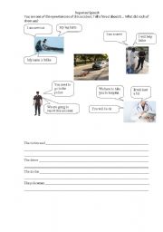 English worksheet: Reported speech