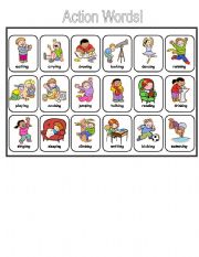 English Worksheet: Action verbs