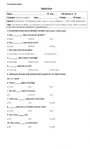 English worksheet: Exam 