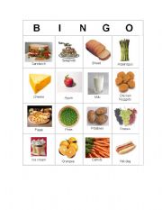 English Worksheet: food bingo