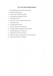 English Worksheet: modal verbs