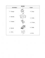 English Worksheet: There is, there are/There was, there were