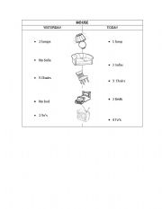 English worksheet: There is, there are/There was, there were