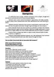 English Worksheet: Vampires