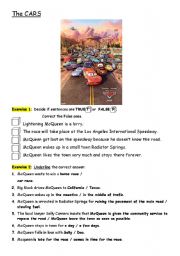 English Worksheet: The Cars