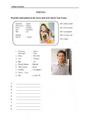 English worksheet: writing -personal information