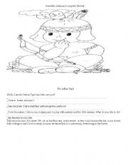 English worksheet: (exercise)Complete the text Tup Indian