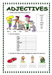 English Worksheet: Adjectives
