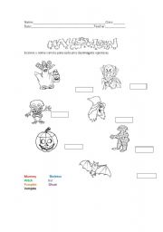 English worksheet: Halloween