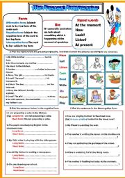 English Worksheet: The present progressive
