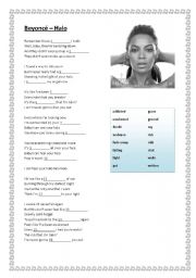 English Worksheet: Beyonc - Halo