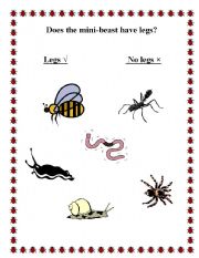 English worksheet: mini-beasts