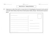English Worksheet: New York City Postcard