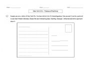 English worksheet: New York City Postcard