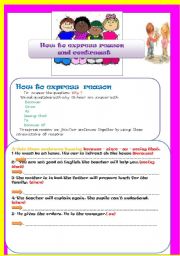 English Worksheet: Reason  and contrast
