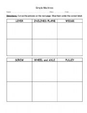 English worksheet: simple machines