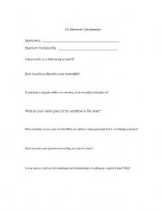 English Worksheet: Job Interview Form