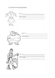 English Worksheet: description