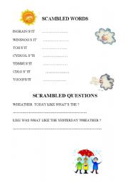 English worksheet: The weather