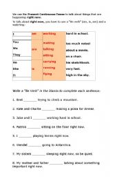 English Worksheet: Present Continuous