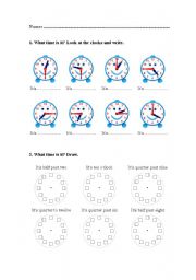 English Worksheet: HOURS