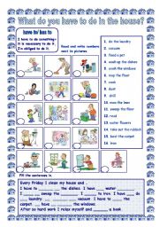 English Worksheet: Housework