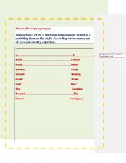 English Worksheet:  kinds of personality