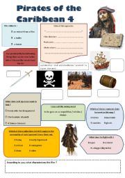 English Worksheet: PIRATES OF THE CARIBBEAN