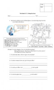 English Worksheet: Worksheet giving directioons