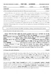 English Worksheet:  mid term one first year test