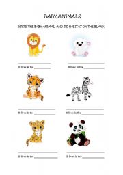 English Worksheet: Baby Animals