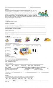 English Worksheet: happy earth units 2 and 3