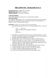 English worksheet: ESOL Unit Plan - ME