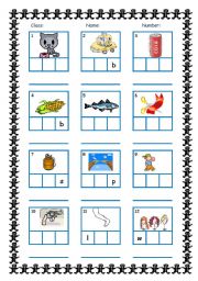 English Worksheet: CVC Frame with Answers (Short Vowels and Consonant c&g)