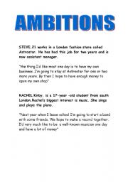 English Worksheet: Ambitions 