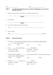 English worksheet: TEST - LANGUGE REVISION AND VOCABULARY