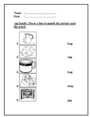 English worksheet: -ug word family